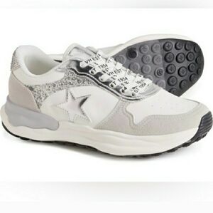 VH Silver Star White Sneakers Vintage Havana Run Glitter Sneaker Trainer Shoes
